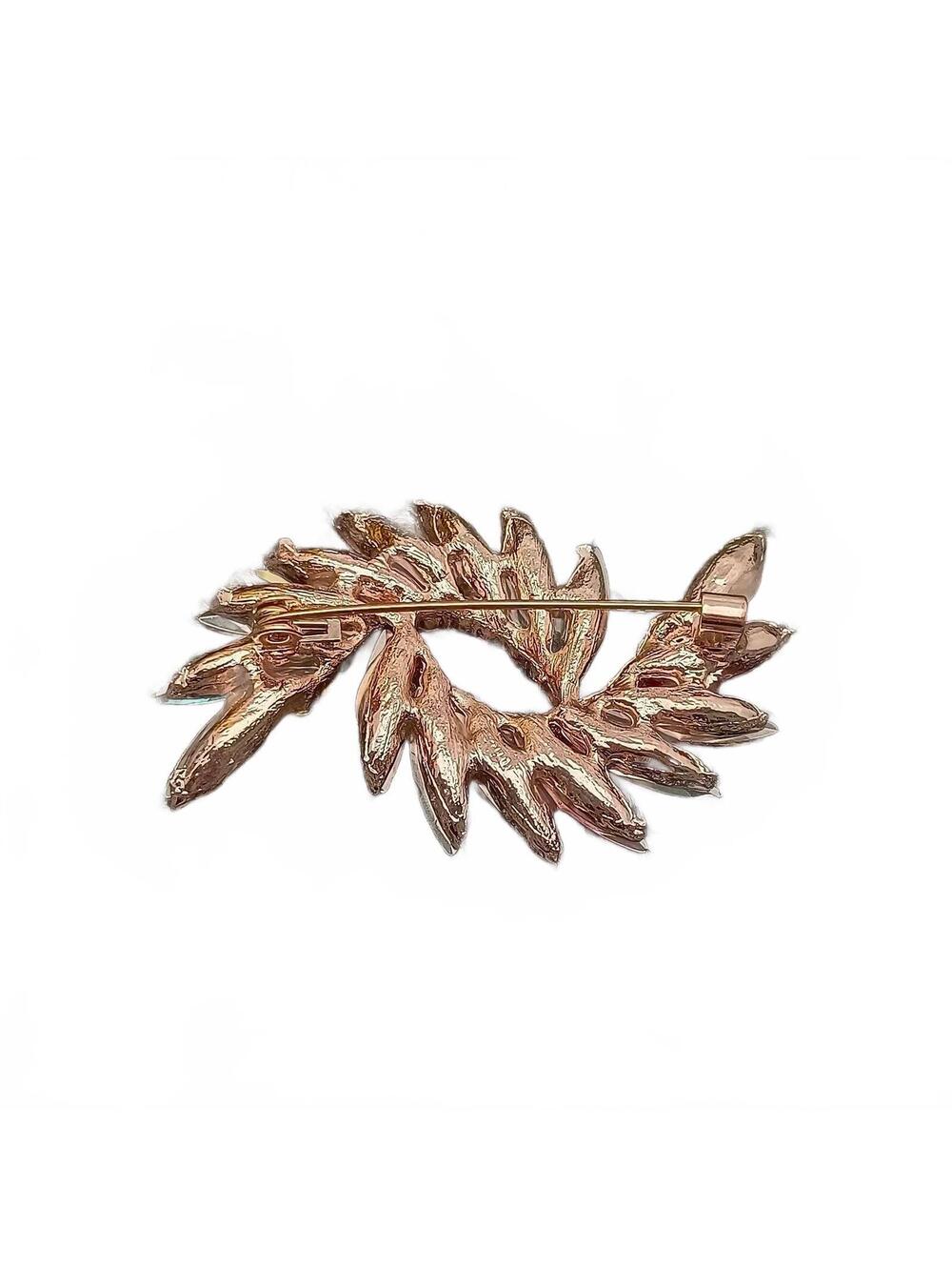 Colorful Rhinestone Leaf Brooch Pin - Picture 2 of 3